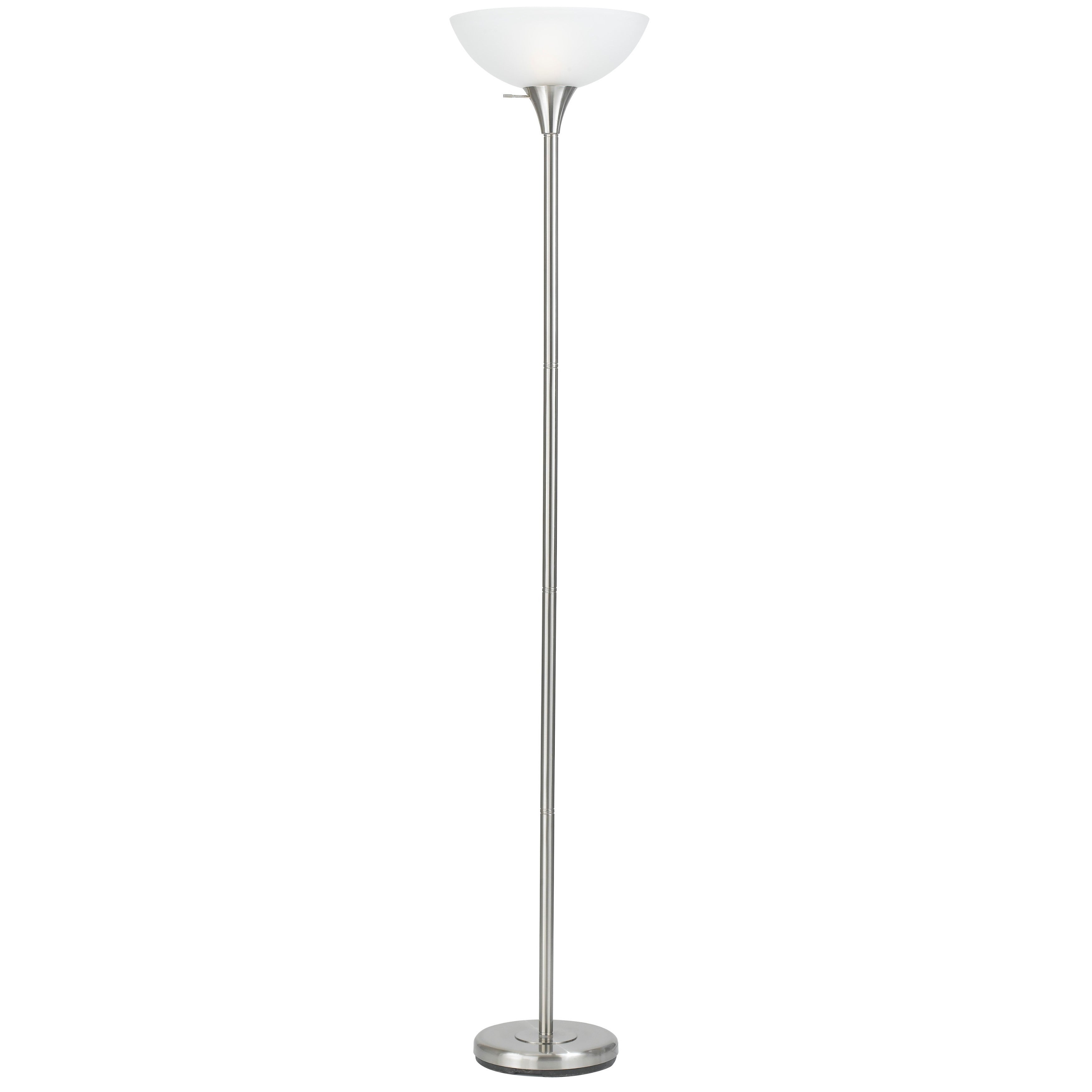 Metal With Glass Shade 3 Way 150 Watt Torchiere Lamp