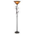 Glass Shade 3 Way 150 Watt Pinecone Torchiere Lamp