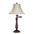 Brown Metal 150 Watt 3 Way Swing Arm Table Lamp