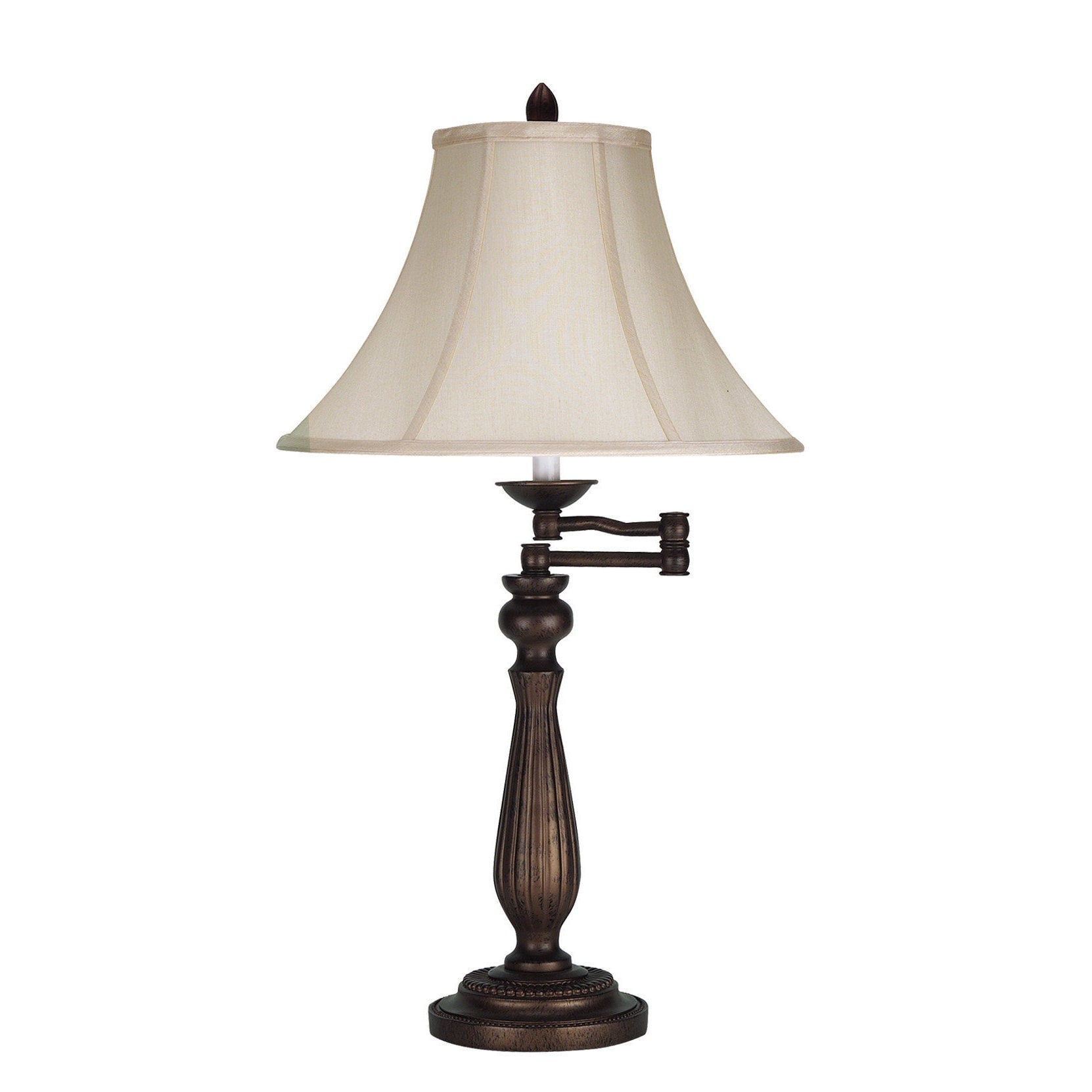 Brown Metal 150 Watt 3 Way Swing Arm Table Lamp