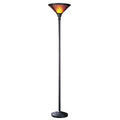 Orange Brown Metal Torcherie Floor Lamp With Mica Shade