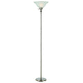 Brushed Steel And Glass 150 Watt 3 Way Torchiere Lamp
