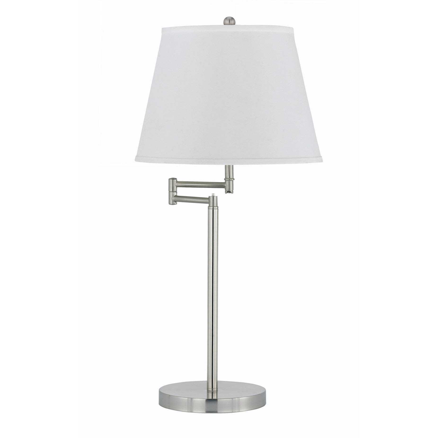 Andros Off White Shade And Steel Base 150 Watt 3 Way Table Lamp