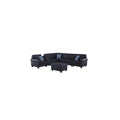 151.25 In.W Square Arm 13 Piece Faux Leather L Shaped Cup Holder Storage Usb Port Convertible Sectional Sofa In Black