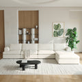 157.48 Boucle Upholstered Sofa 4 Seater Sofa With Ottoman Oversized Modular Sectional Sofa