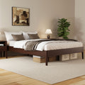15 High Full Bamboo Platform Bed Wood Slat Metal Support Modern Minimalist No Box Spring Easy Assembly Chocolate