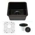 Lexicon Platinum Small Single Bowl Quartz Composite Kitchen Sink