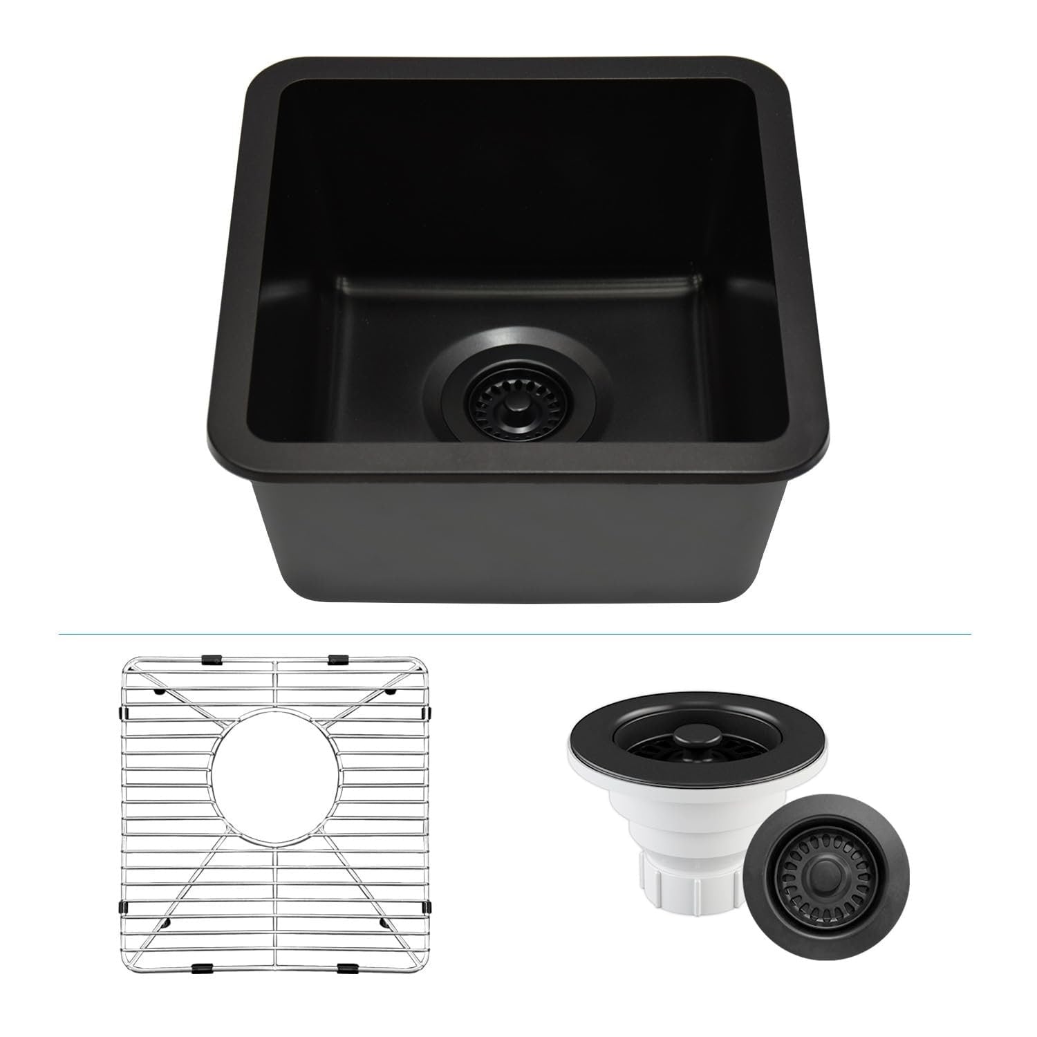 Lexicon Platinum Small Single Bowl Quartz Composite Kitchen Sink