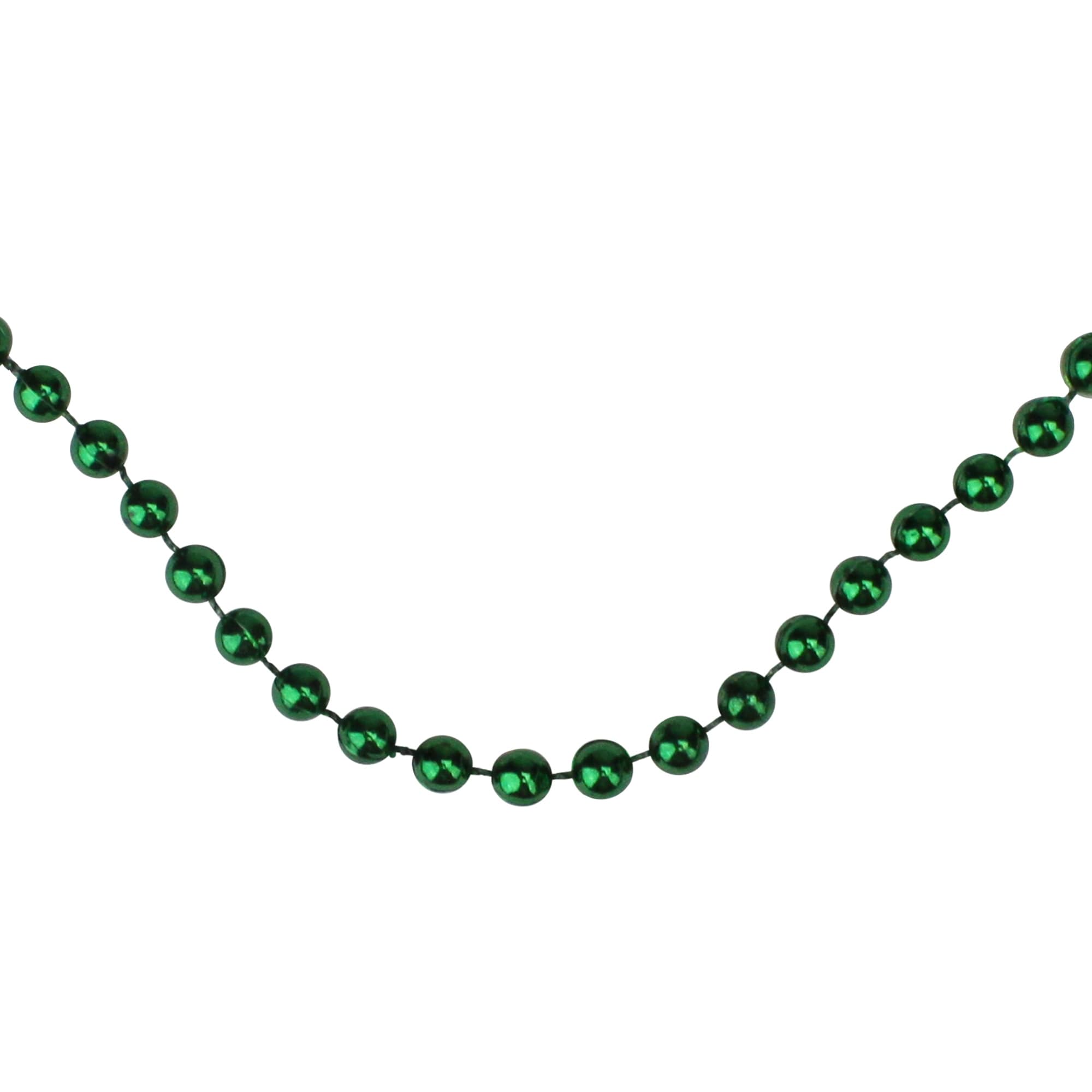 15 X .25 Traditional Shiny Emerald Green Beaded Christmas Garland