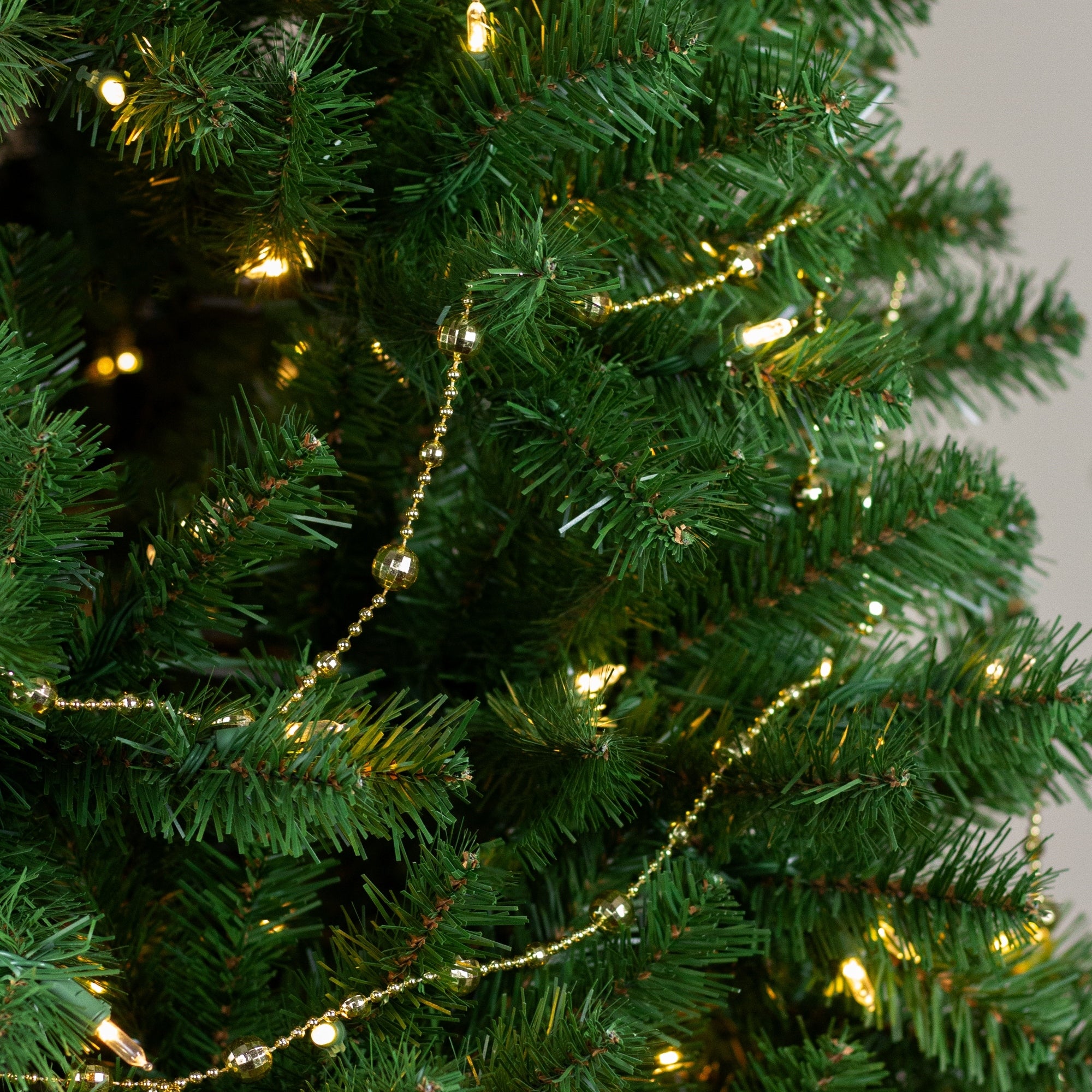 15 X .50 Shiny Gold Mirrored Disco Ball Beaded Christmas Garland