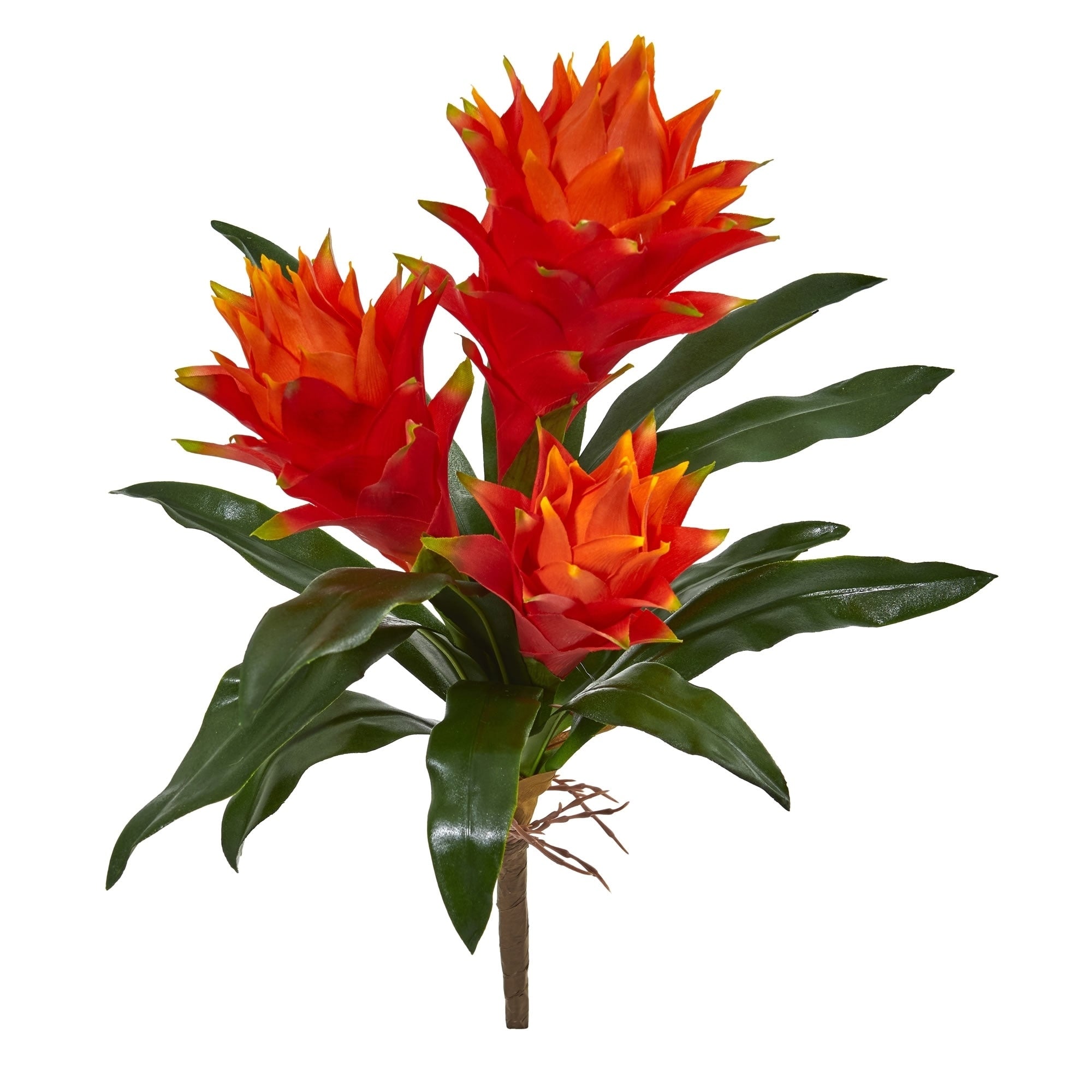 Nearly Natural 16 Inch Double Bromeliad Artificial Flower Set Of 6