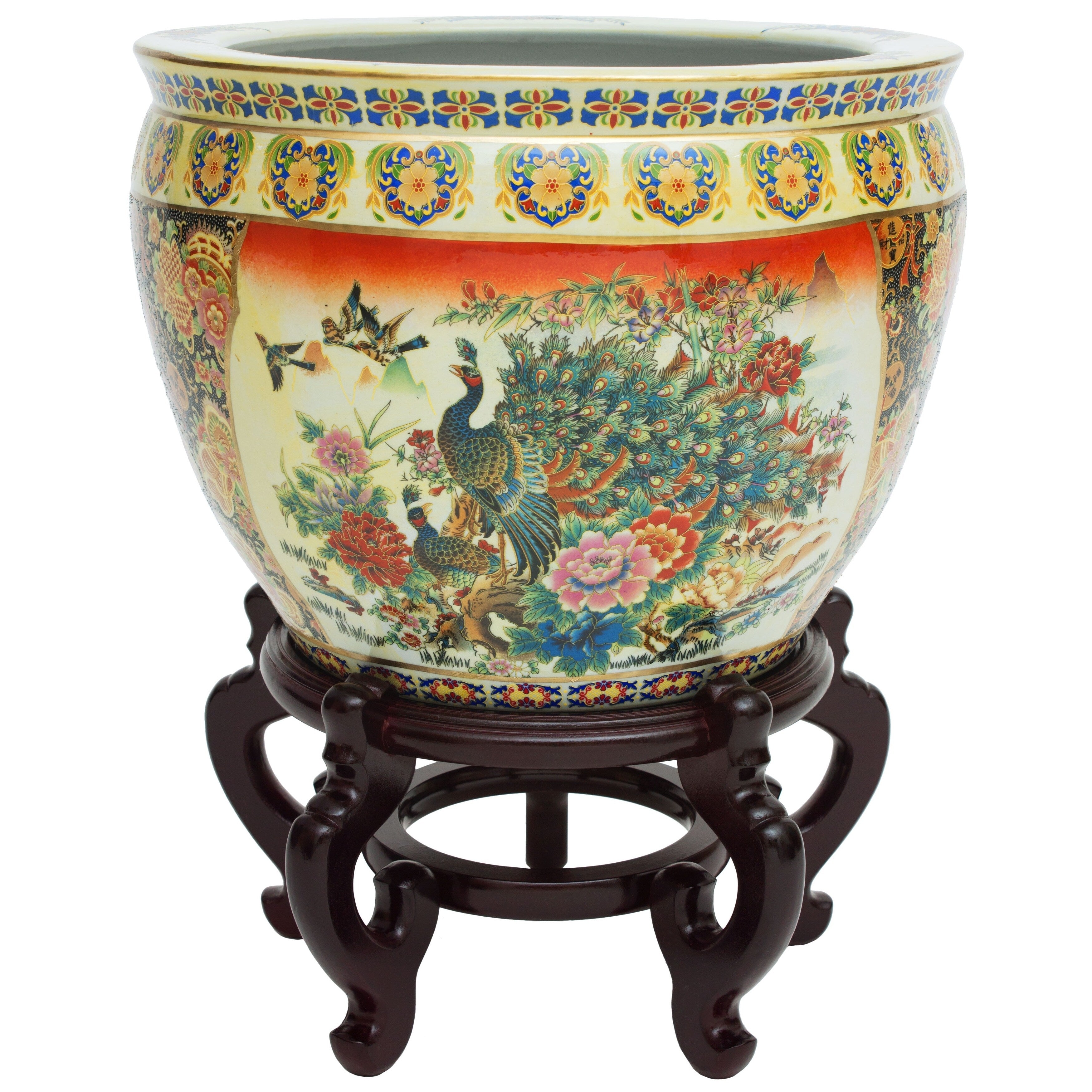 16 Famille Rose Porcelain Fishbowl