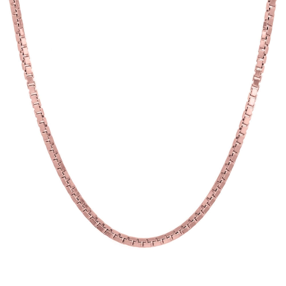 Sterling Essentials Italian Rose Gold Over Silver 2 Mm Box Chain 16 30 Inch