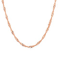 Roberto Martinez Rose Gold Plated Silver 2 Mm Singapore Chain 16 24