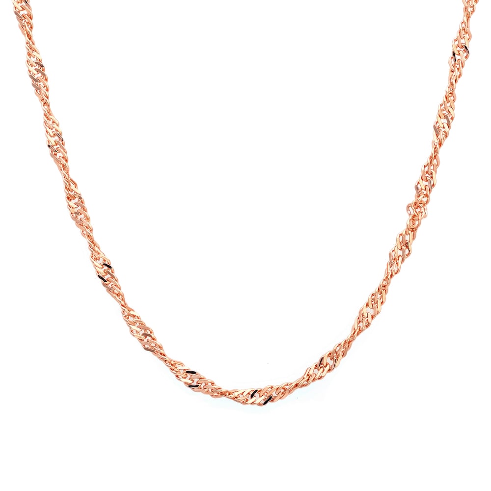 Roberto Martinez Rose Gold Plated Silver 2 Mm Singapore Chain 16 24