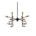 16 Light Gold And Black Metal Chandelier
