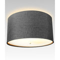 16 Moderne Flush Mount Converter Kit Granite Grey Burlap Hardback Drum Lampshade 16X16X8