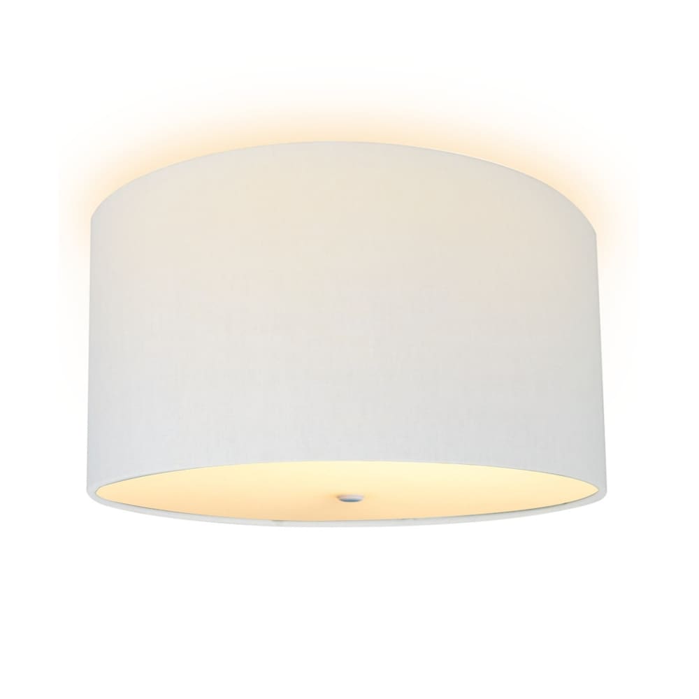 16 Moderne Flush Mount Converter Kit White Linen Drum Lampshade 16X16X9