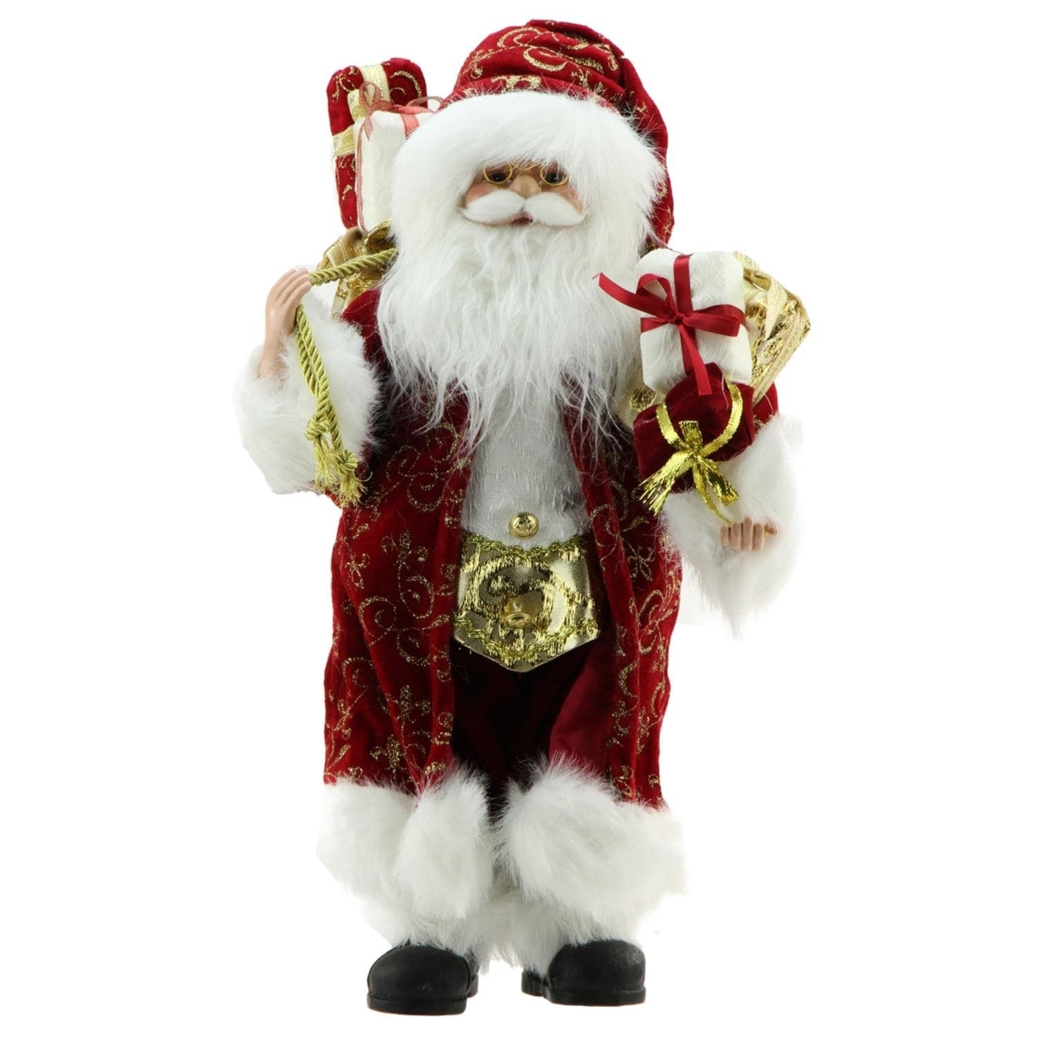 16 Standing Santa Claus In Red And Gold Robe With Gifts Christmas Figure