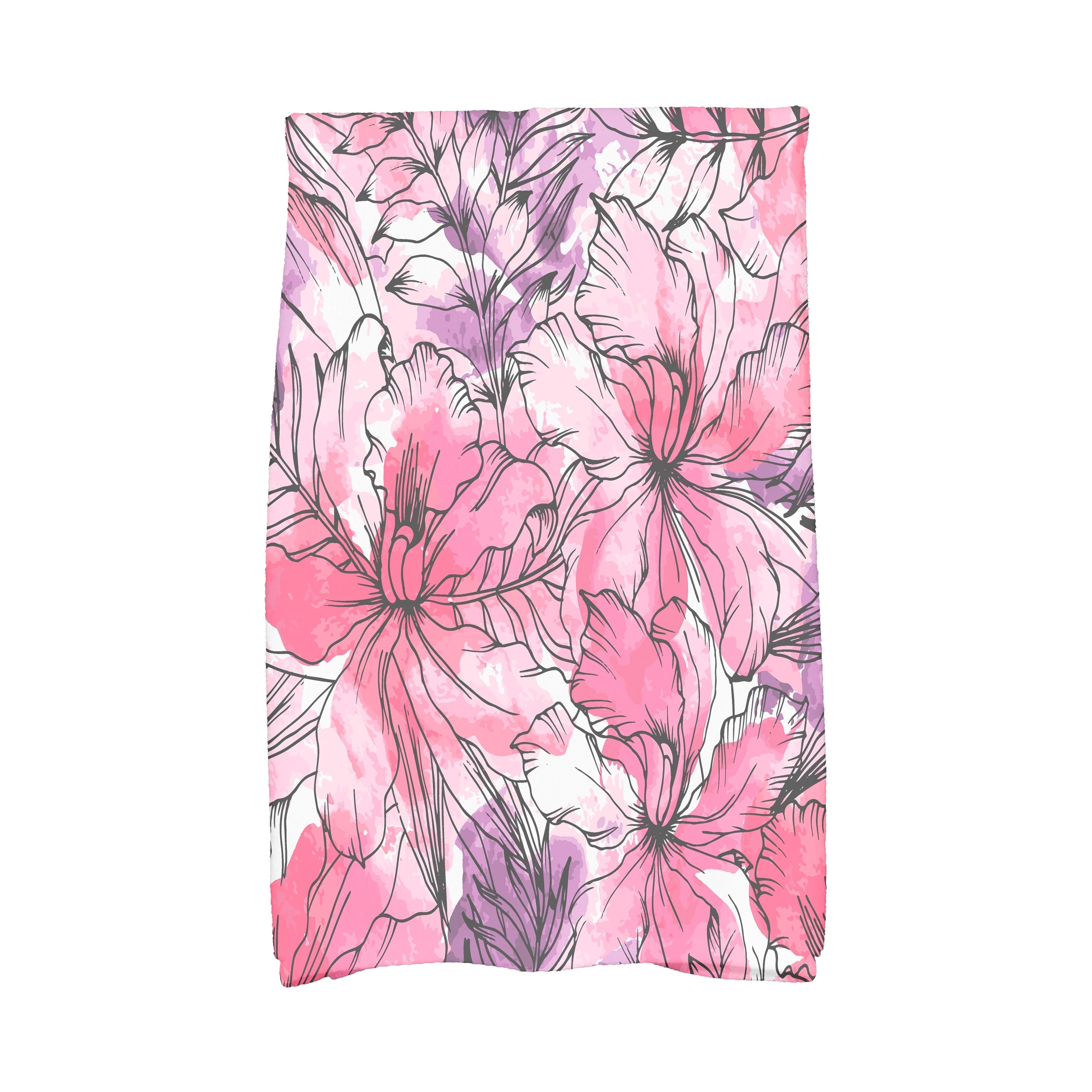 16 X 25 Inch Zentangle Floral Print Hand Towel