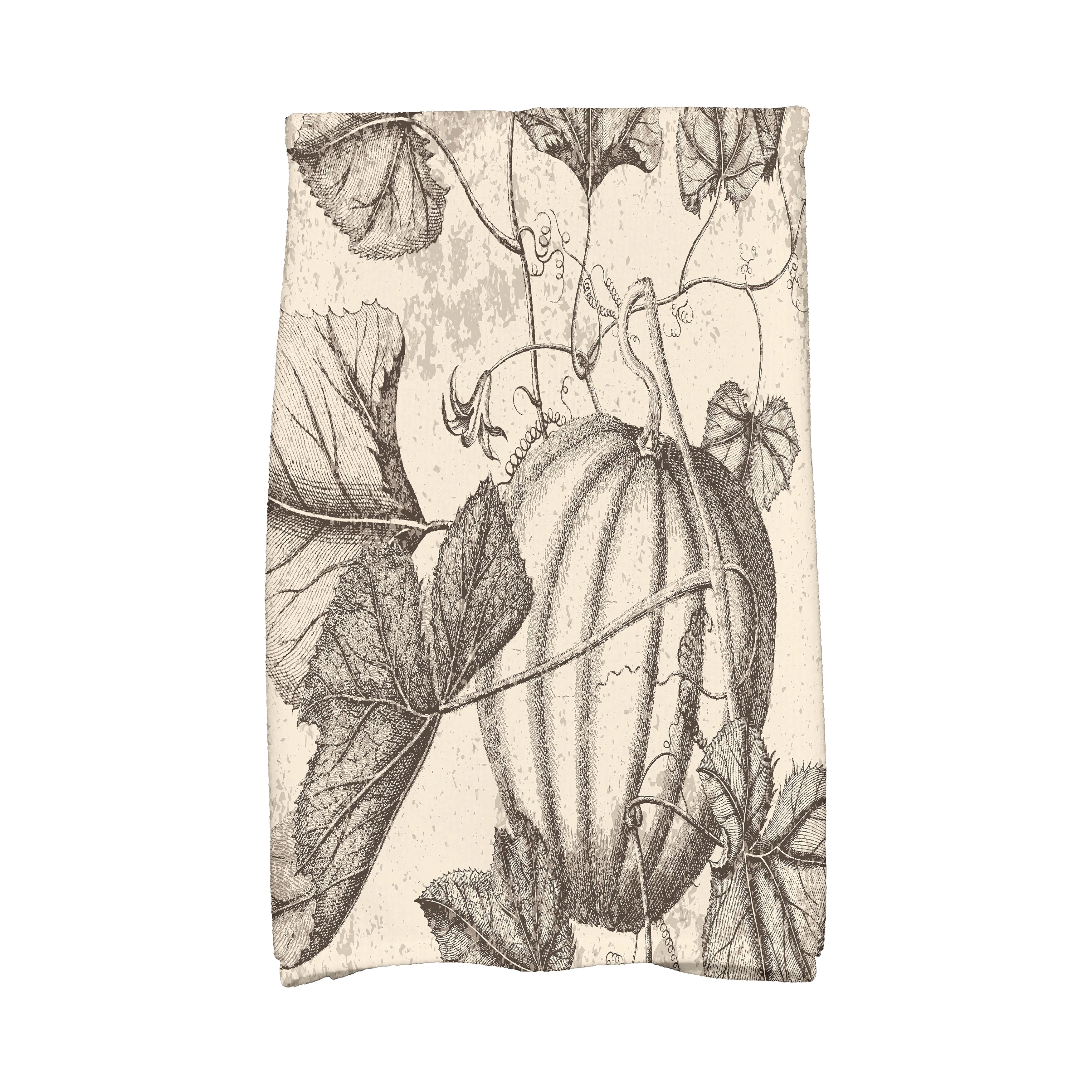 16 X 25 Inch Antique Pumpkin Holiday Floral Print Hand Towel