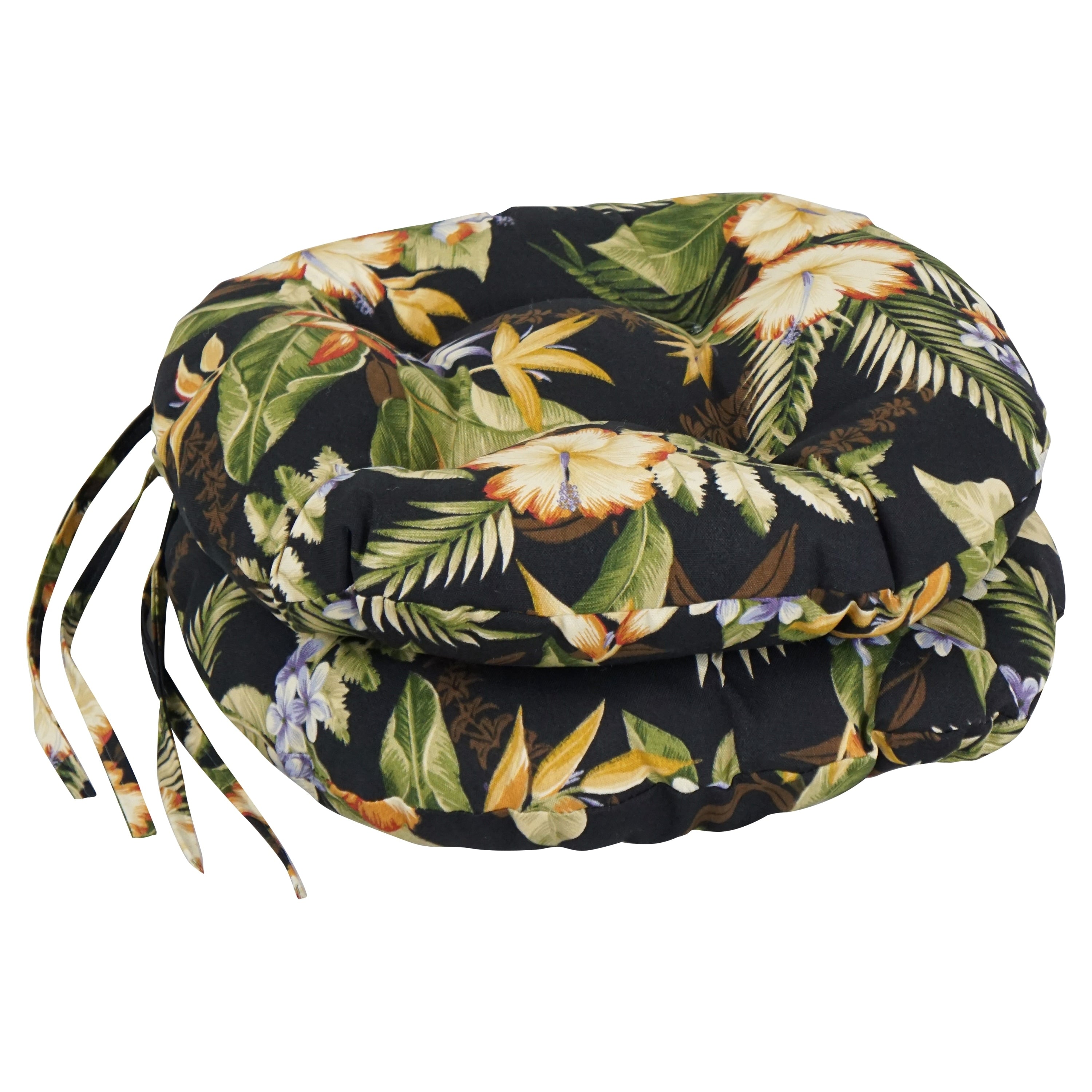 Blazing Needles 16X16 Inch Round Tufted Outdoor Chair Cushions Set Of 2 16