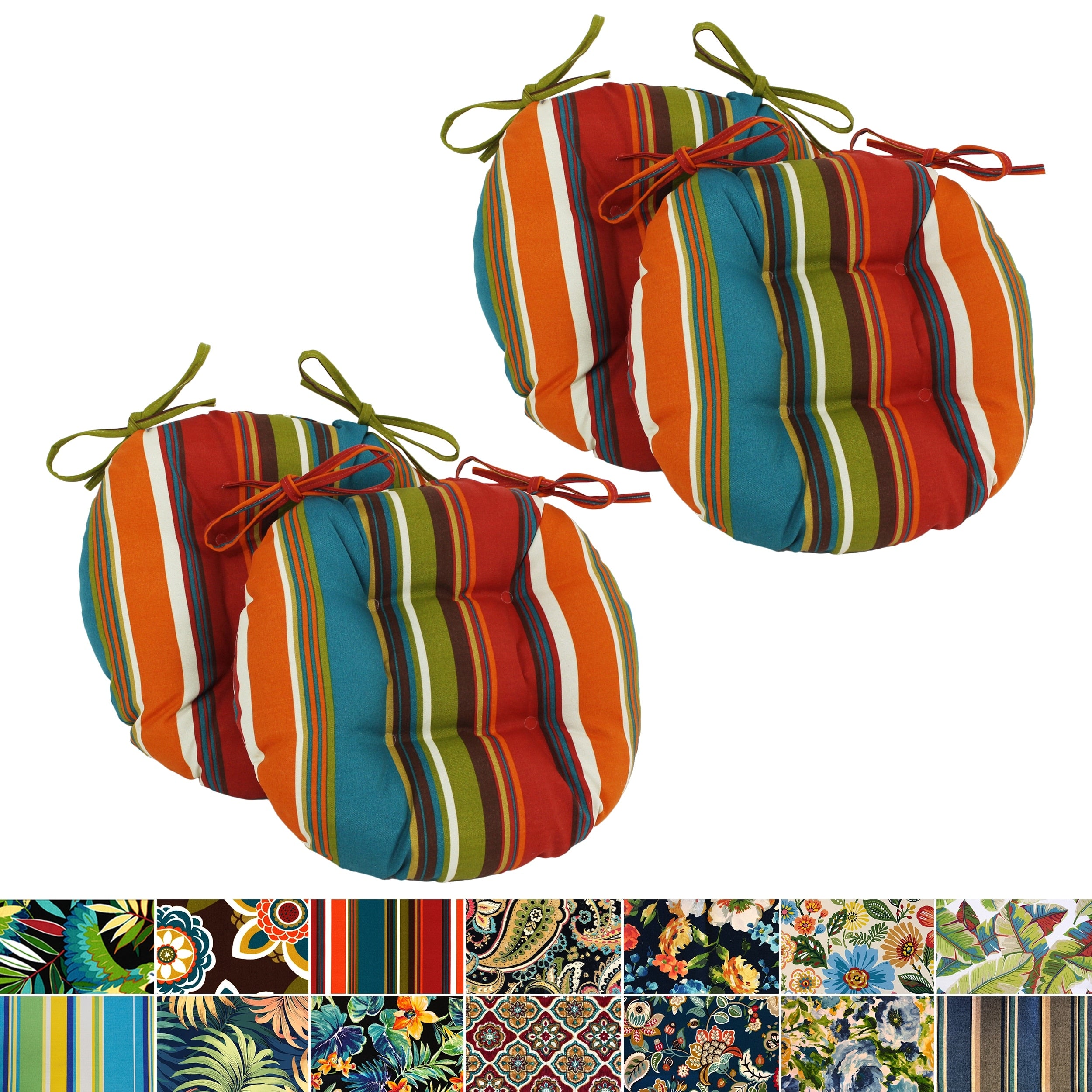 Blazing Needles All Weather 16 Inch Round Outdoor Chair Cushions Set Of 4