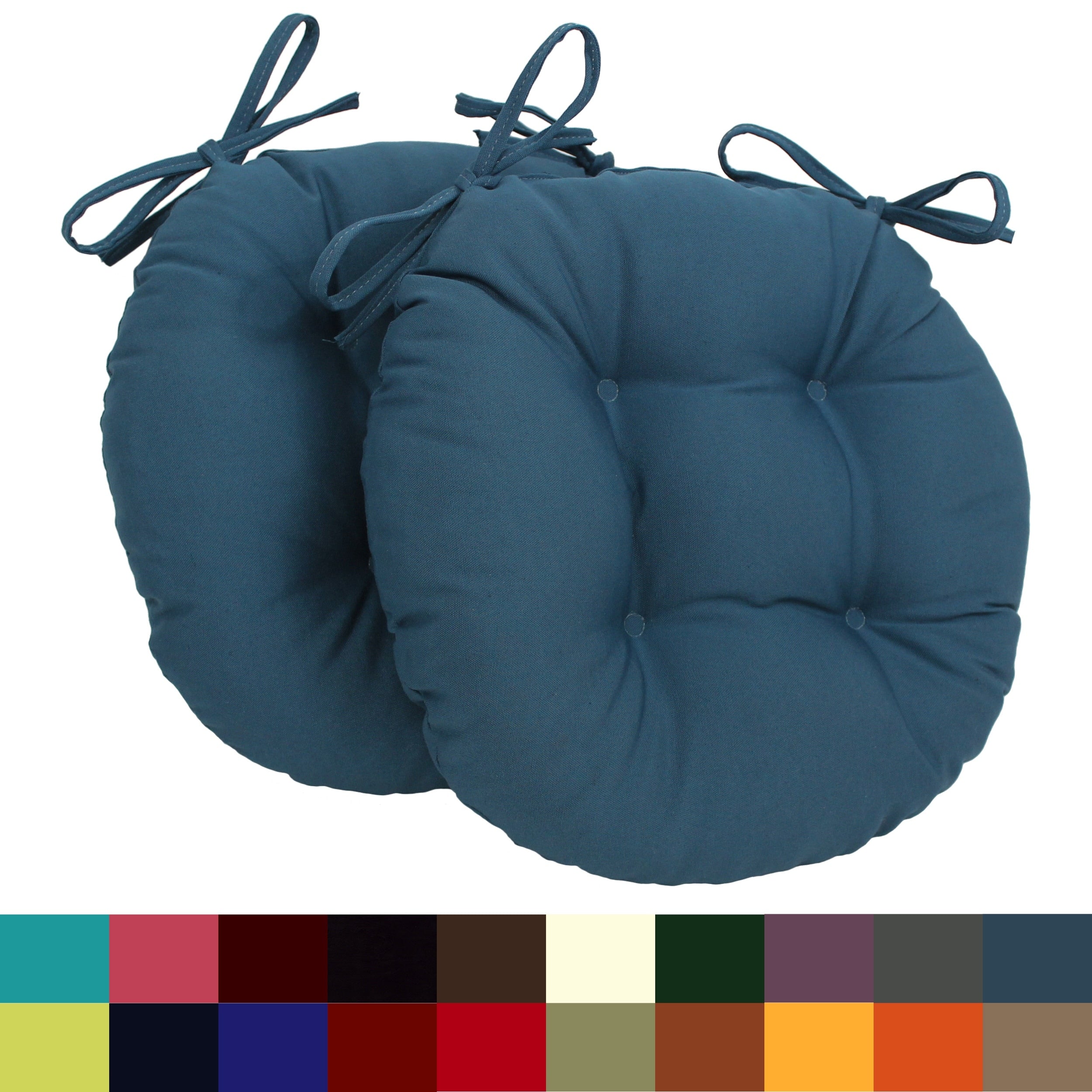 Blazing Needles Tufted Twill Round Chair Cushions Set Of 2