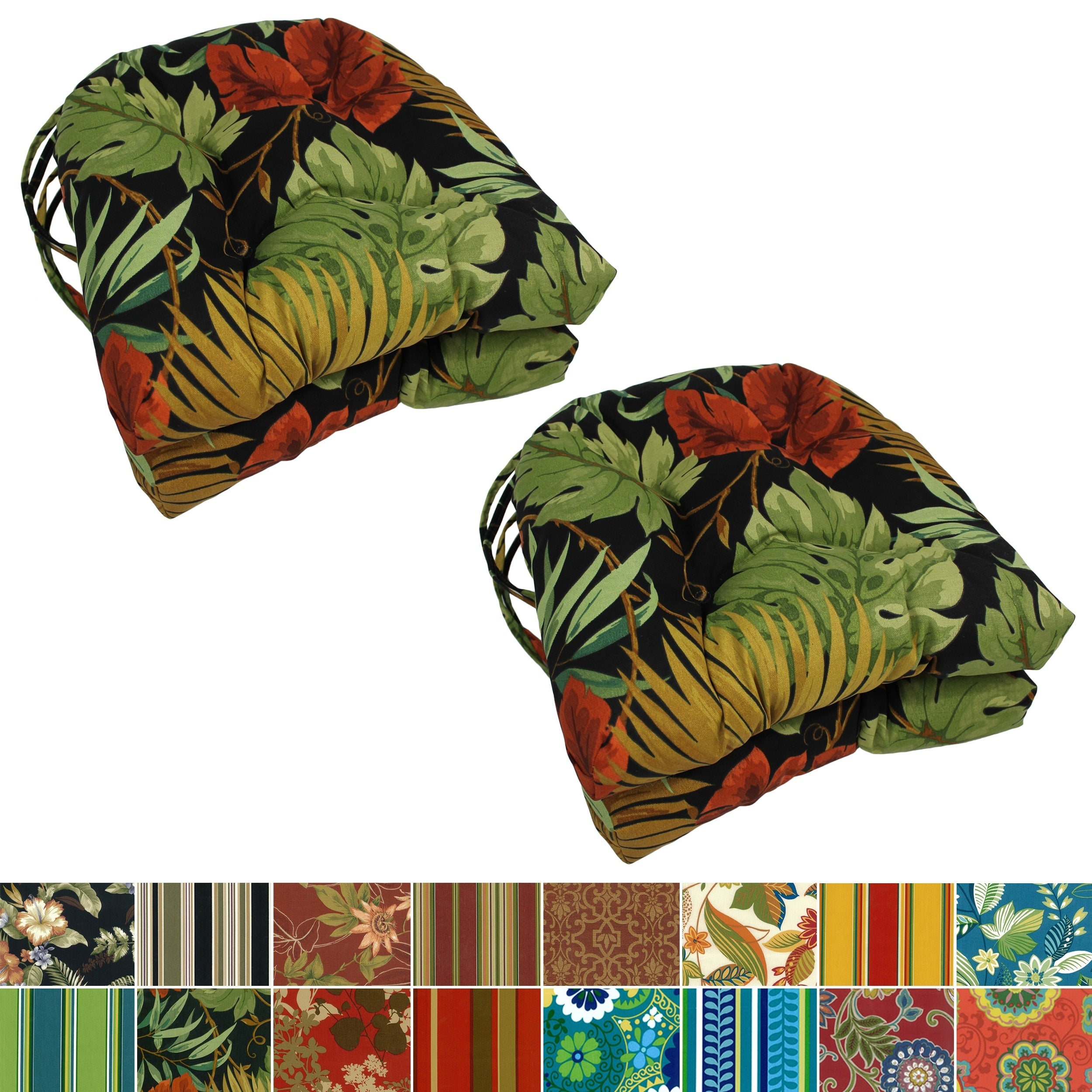 Blazing Needles U Shaped Outdoor Chair Cushions Set Of 4 16 X 16