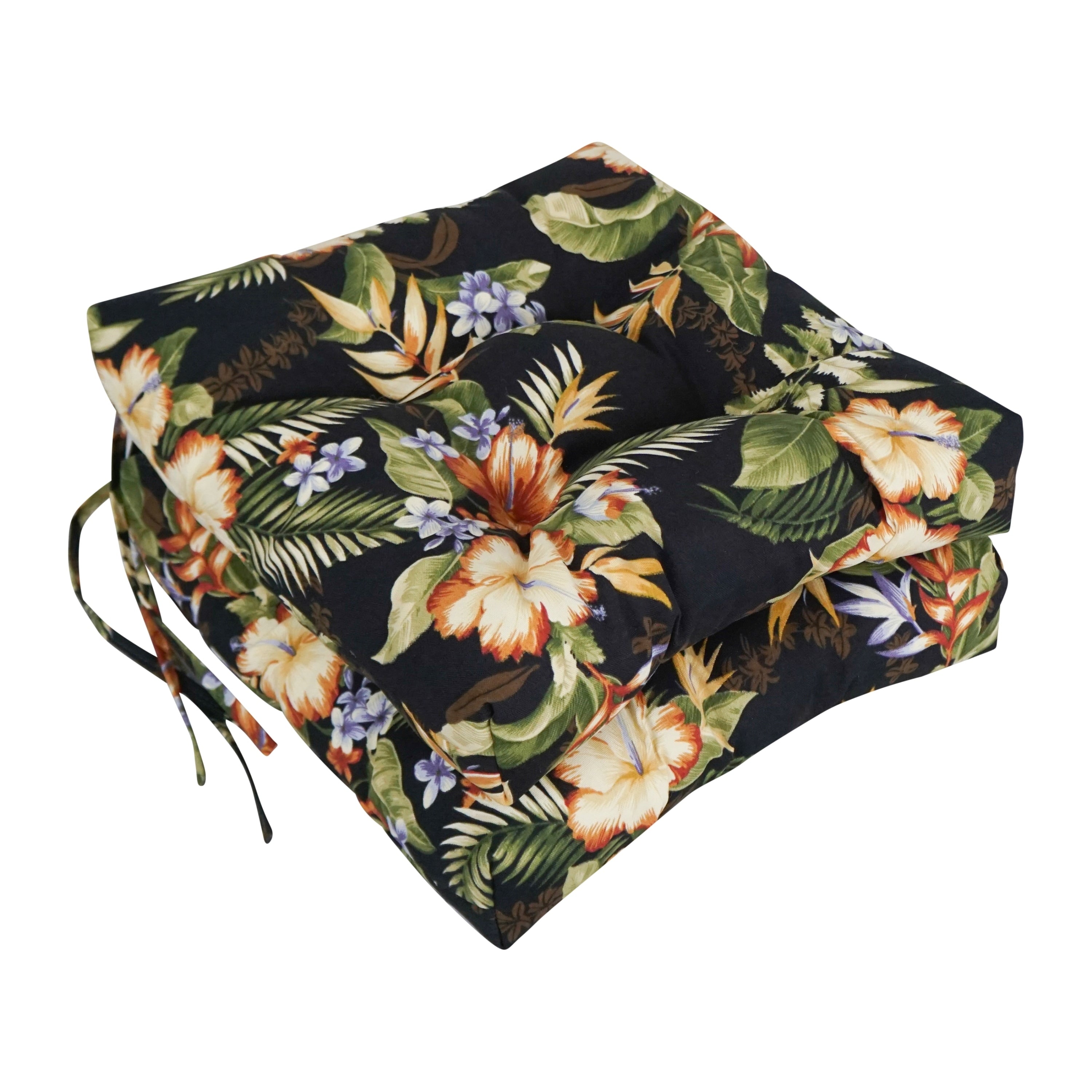 Blazing Needles 16X16 Inch Squared Outdoor Spun Polyester Chair Cushions Set Of 2