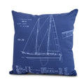 16 X 16 Inch Sail Plan Geometric Print Outdoor Pillow