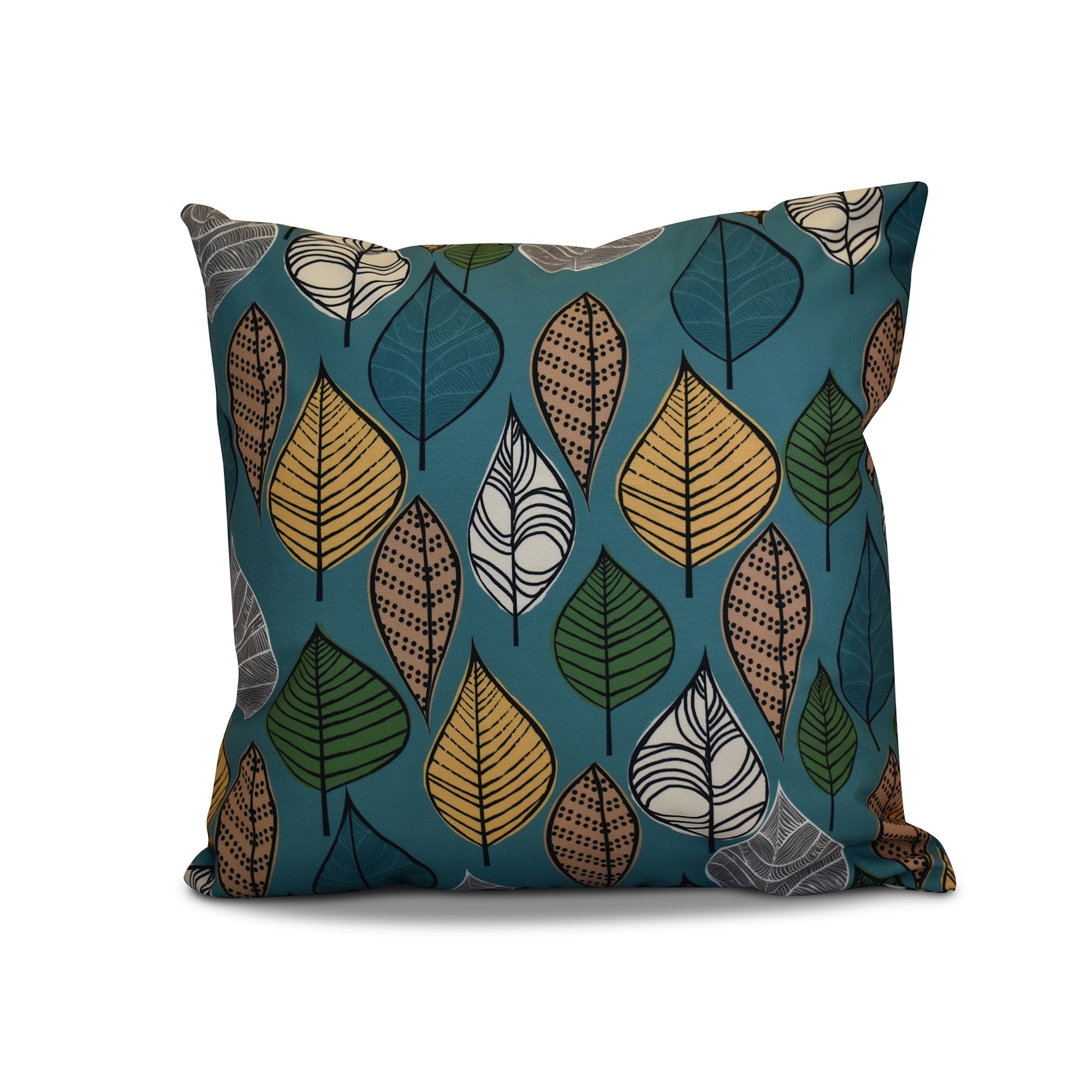 16 X 16 Inch Autumn Leaves Floral Print Pillow