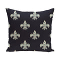 16 X 16 Inch Fleur De Lis Ikat Print Pillow