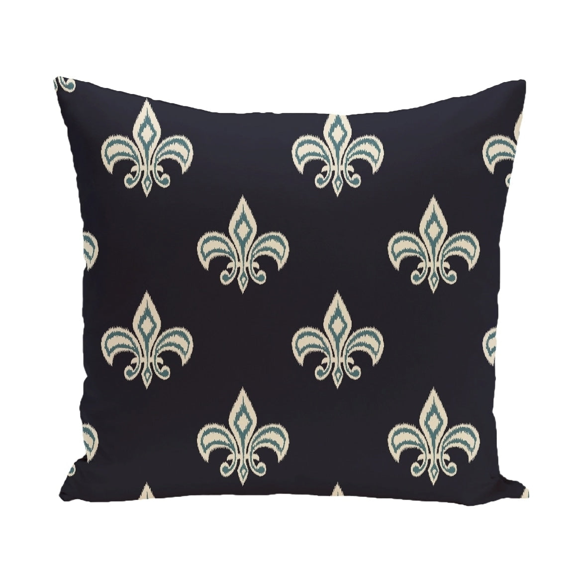16 X 16 Inch Fleur De Lis Ikat Print Pillow