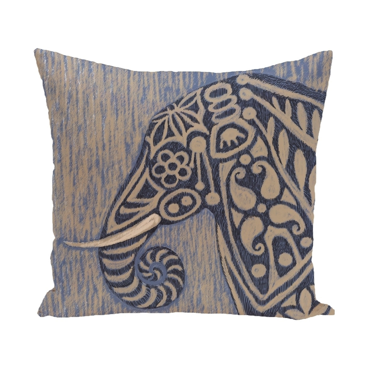 16 X 16 Inch Inky Blue Grey Animal Print Pillow