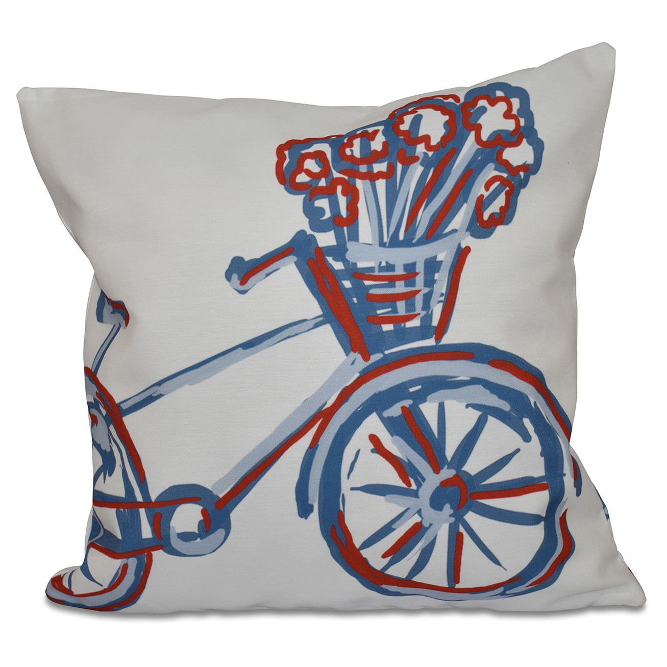 16 X 16 Inch La Bicicleta Geometric Print Outdoor Pillow
