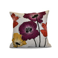 16 X 16 Inch Poppies Floral Print Pillow