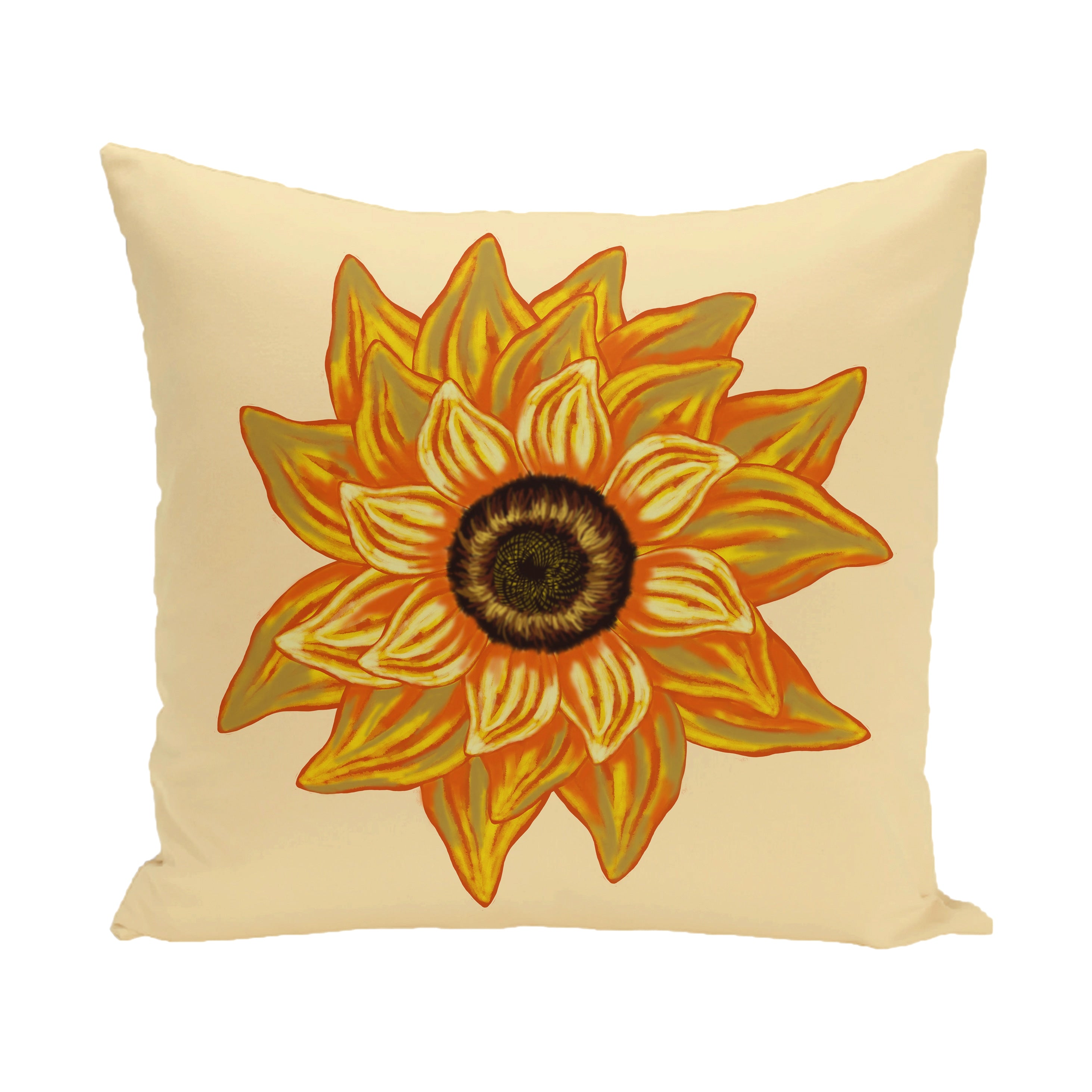16 X 16 Inch El Girasol Feliz Floral Print Outdoor Pillow
