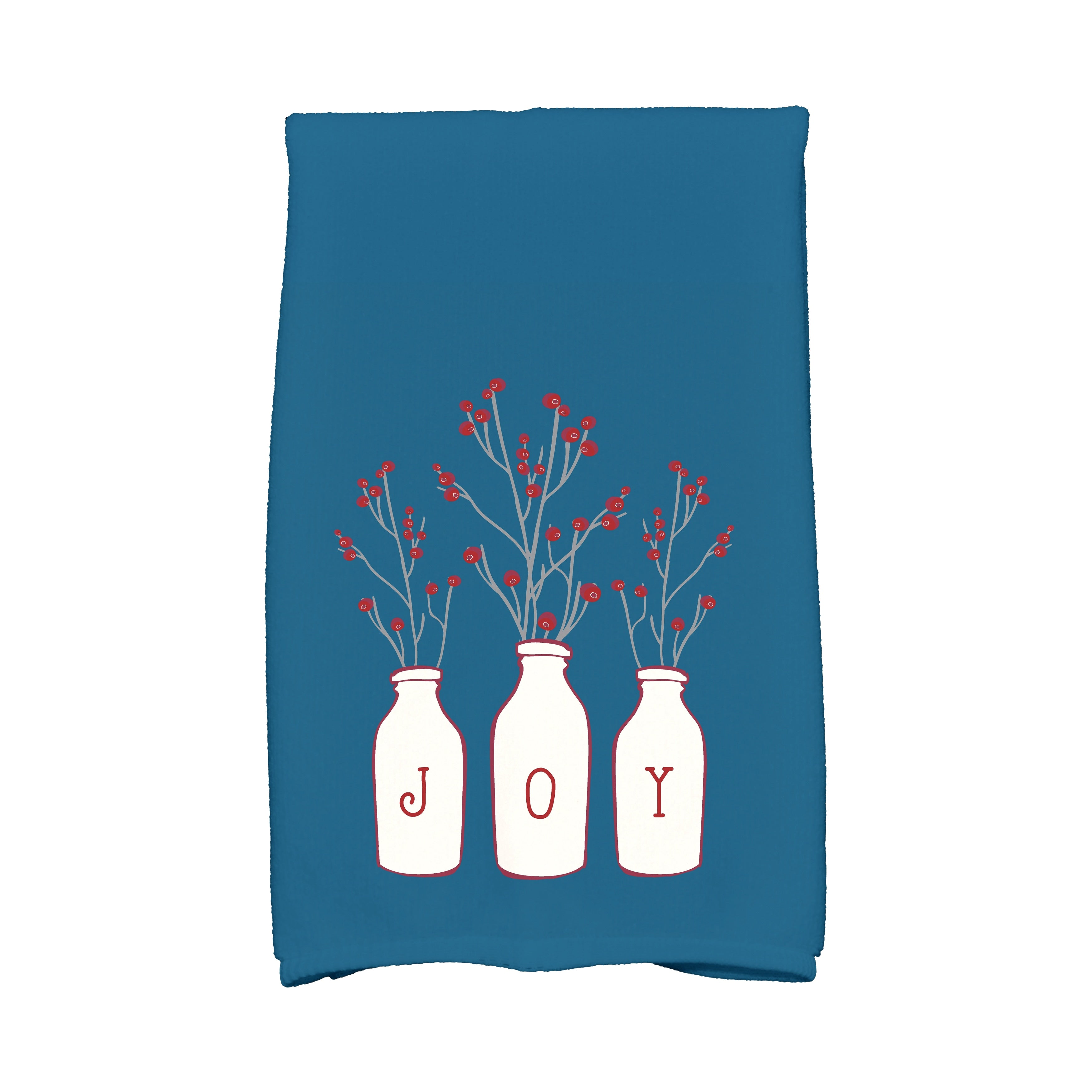 18 X 30 Inch Joy Holiday Floral Print Kitchen Towel