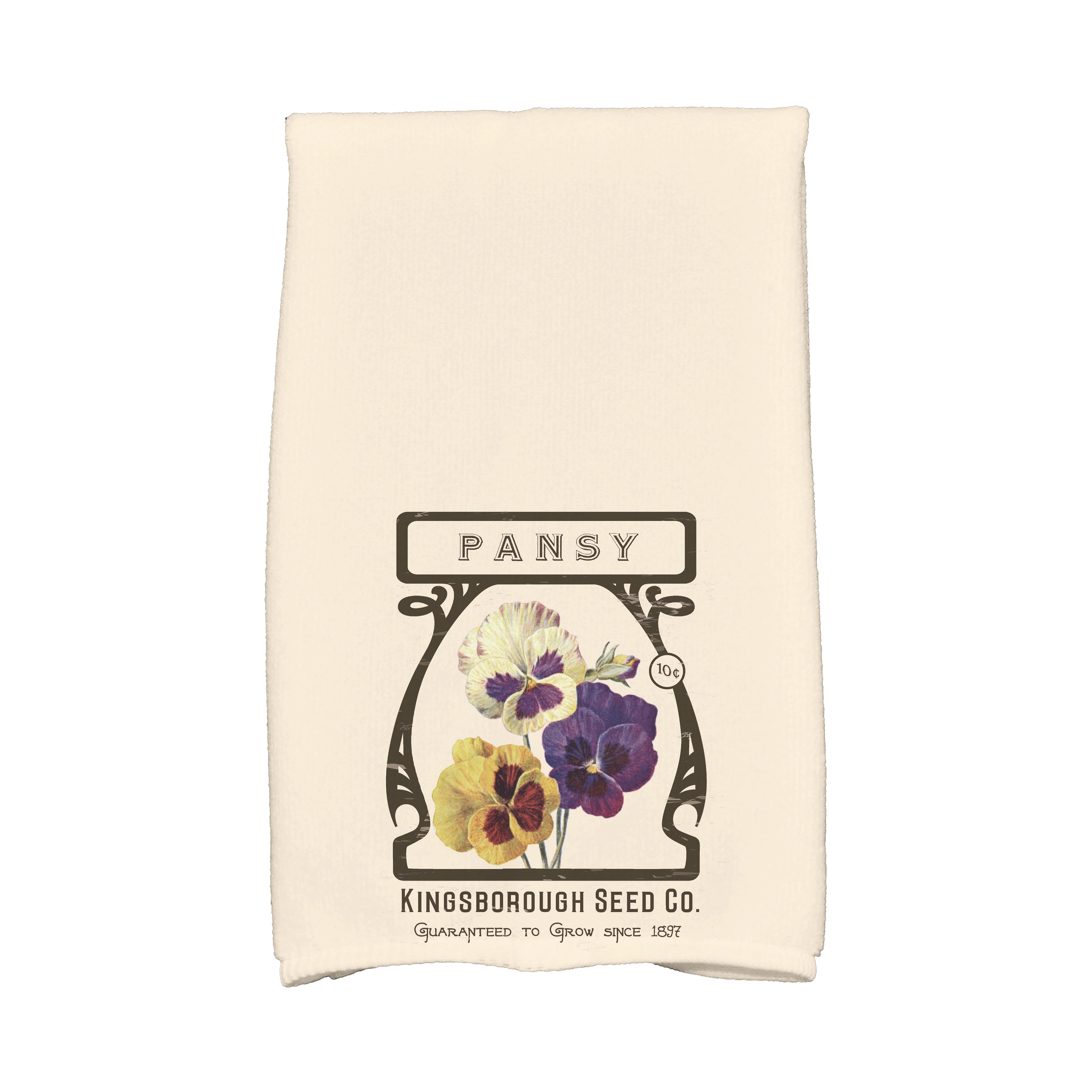 16 X 25 Inch Pansy Floral Print Kitchen Towel