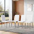 16.4 Modern Pu Leather Dining Chairs With Silver Metal Legs