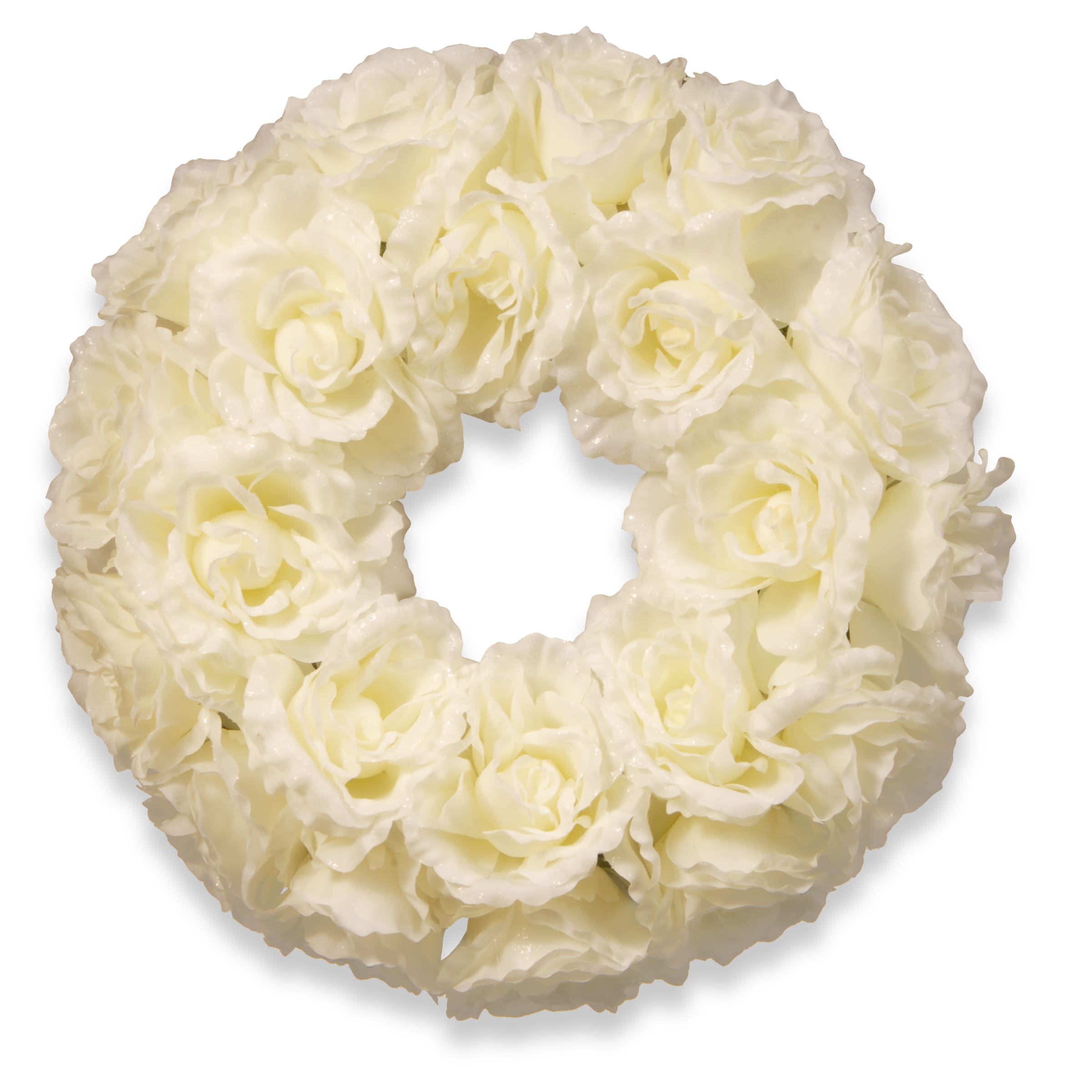 16.5 Inch Glittered Rose Wreath