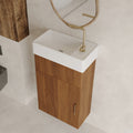 16.5 Inches Modern Floating Bathroom Vanity With Intergrated Ceramic Basin And Storage Perfect For Small Bathroom