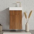 16.5 Floating Bathroom Vanity With Integrated Ceramic Sink Wall Mounted Vanity With Storage Modern Design