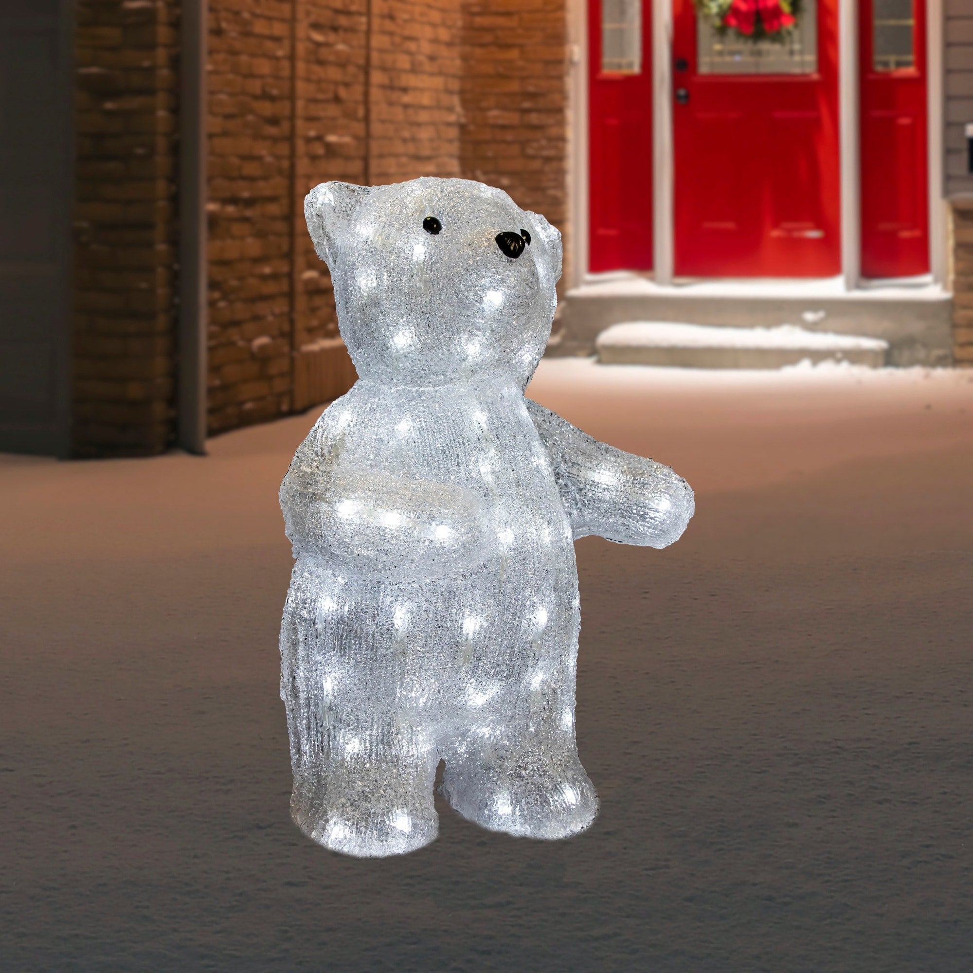 16.5 Lighted Commercial Grade Acrylic Polar Bear Christmas Display Decoration