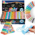 160Pcs Sidewalk Chalks Set Washable Jumbo Chalk Multicolor