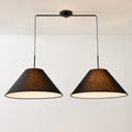 Sculptural 2-Light Fabric Cone Pendant