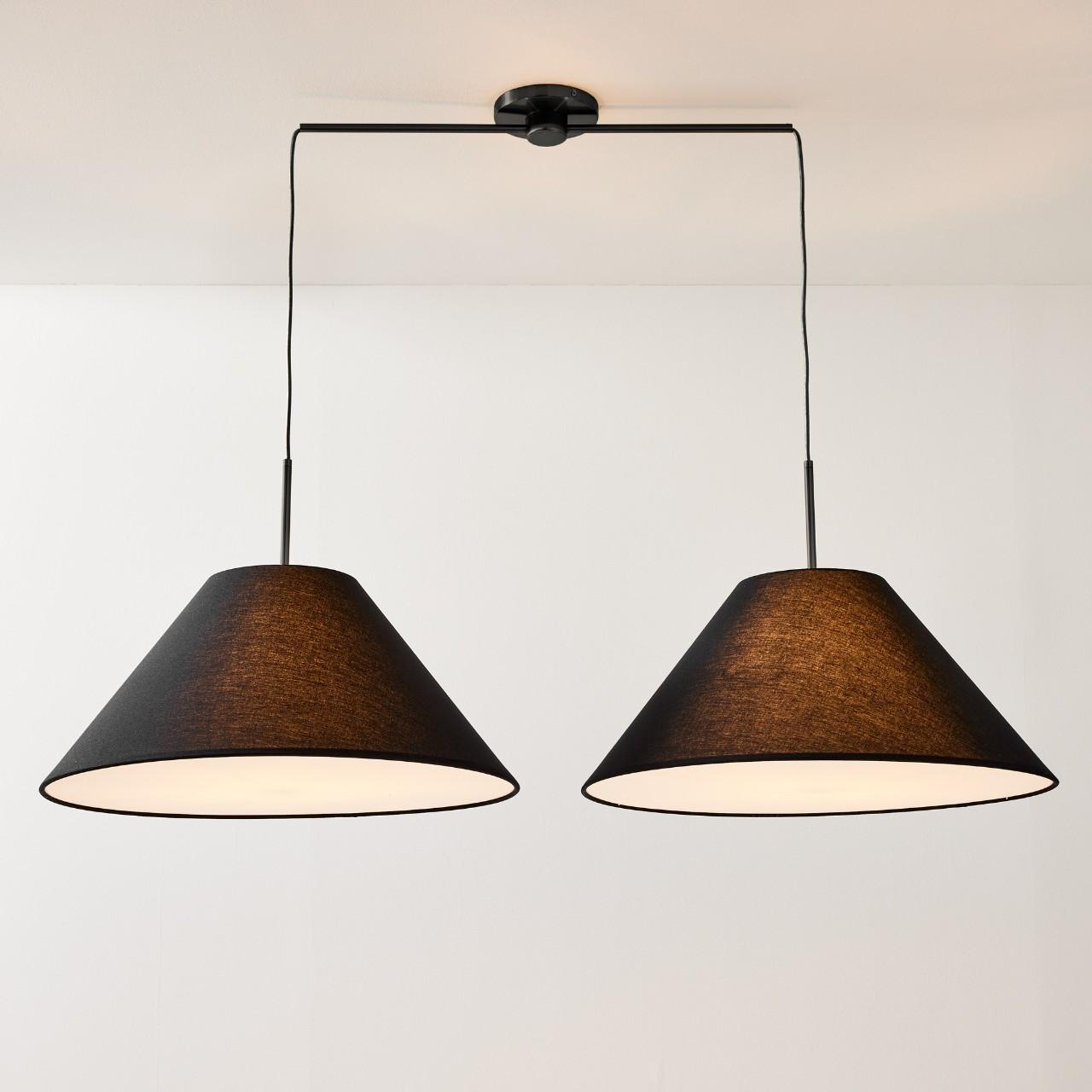 Sculptural 2-Light Fabric Cone Pendant