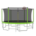 16Ft Astm Approved Outdoor Trampoline With Balance Bar Basketball Hoop Ball Reinforced With Enclosure Net
