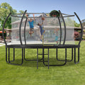 16Ft Trampoline With Basketball Hoop For Kids And Adults Round Outdoor Trampoline With Enclosure Net Curved Poles Ladder